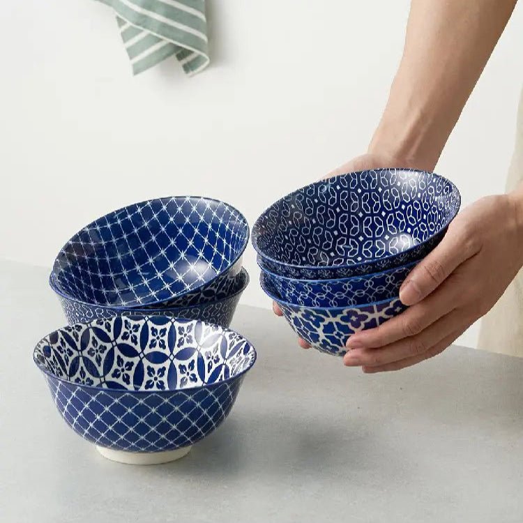 Blue Fusion Cereal Bowls - Set of 6